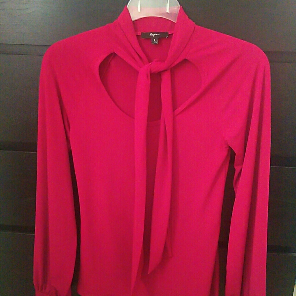 Express | Chinese Collar w/Tie Neck Blouse